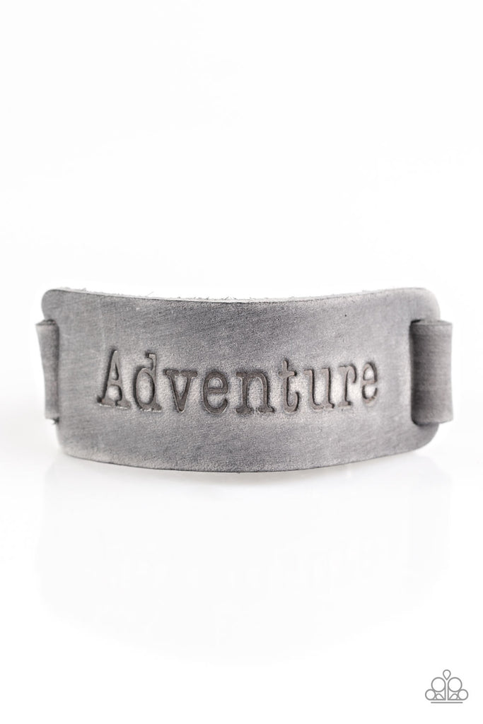 Take The Scenic Route-Silver bracelet-Leather-"adventure" - The Sassy Sparkle