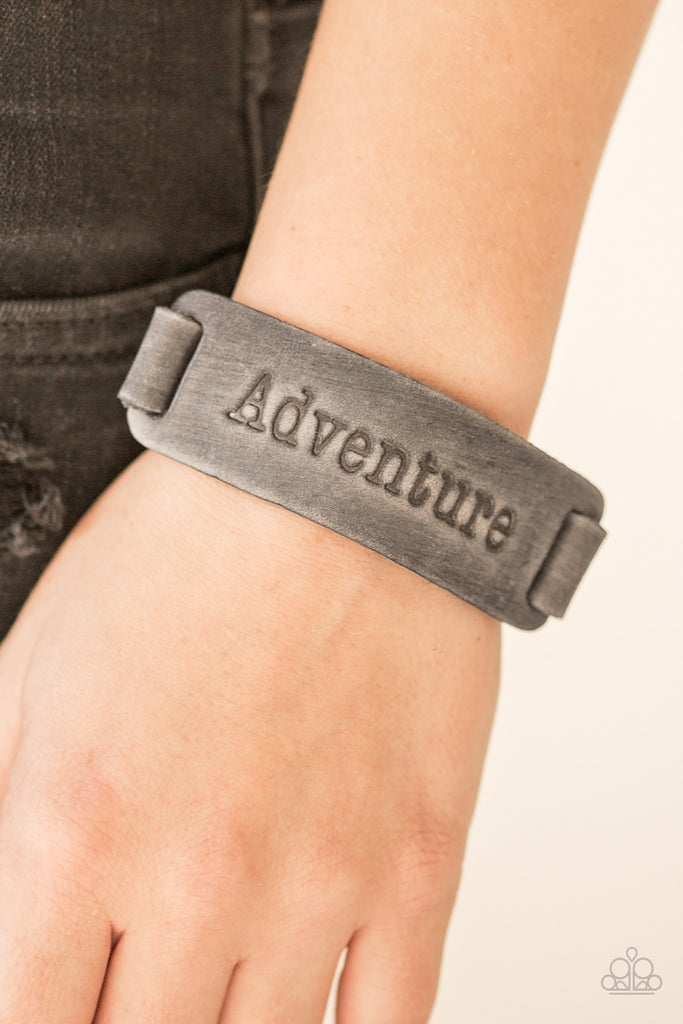 Take The Scenic Route-Silver bracelet-Leather-"adventure" - The Sassy Sparkle