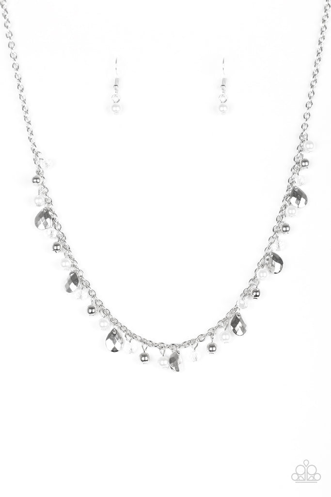 Spring Sophistication-White Necklace-Pearl and Silver-Short-Paparazzi - The Sassy Sparkle