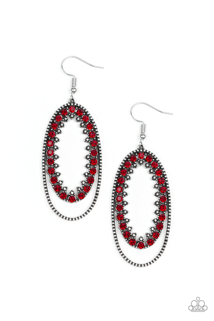 Marry Into Money-Red Earrings-Paparazzi - The Sassy Sparkle