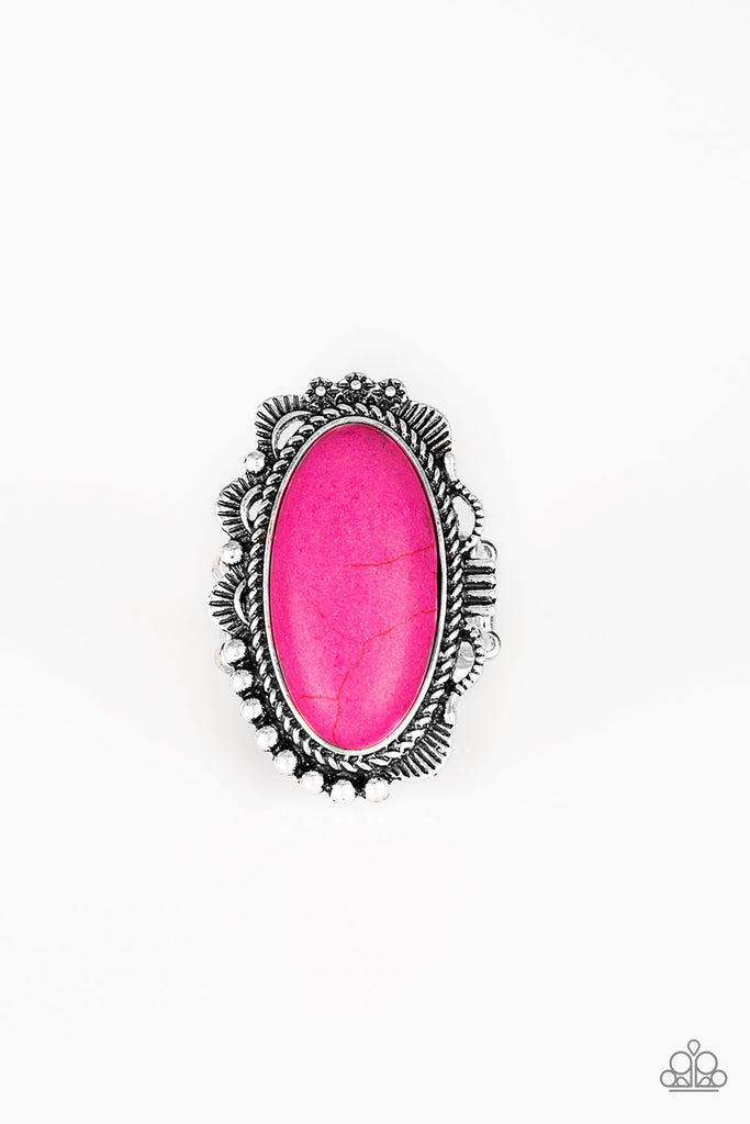 Open Range - Pink Stone Ring-Paparazzi - The Sassy Sparkle