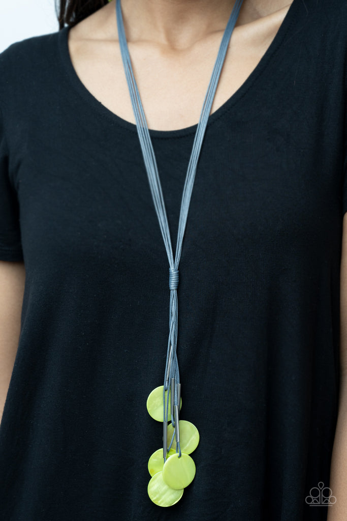 Tidal Tassels - Green Necklace-Paparazzi