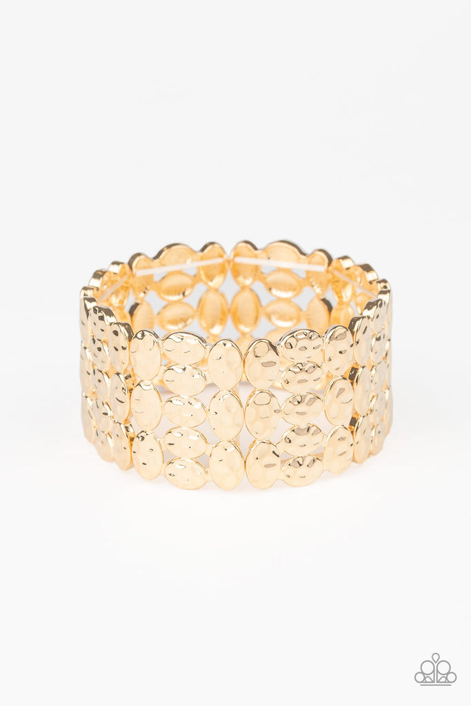Tectonic Texture-Gold Bracelet-Paparazzi - The Sassy Sparkle