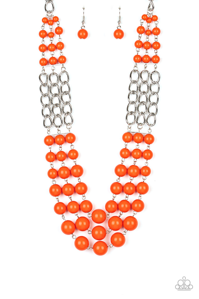 A La Vogue-Orange Necklace-Paparazzi - The Sassy Sparkle