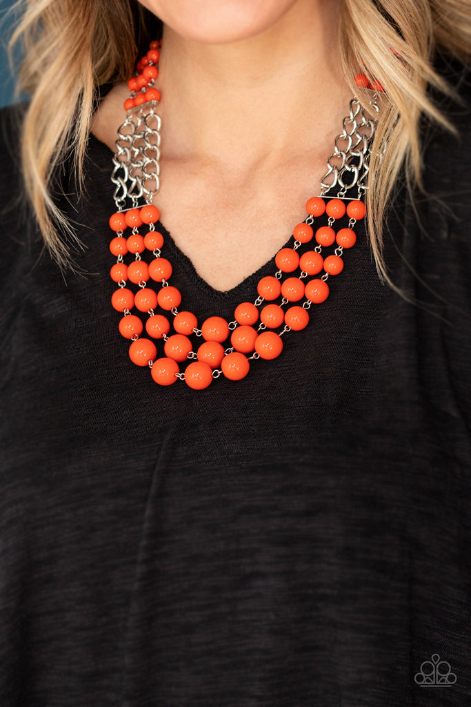 A La Vogue-Orange Necklace-Paparazzi - The Sassy Sparkle