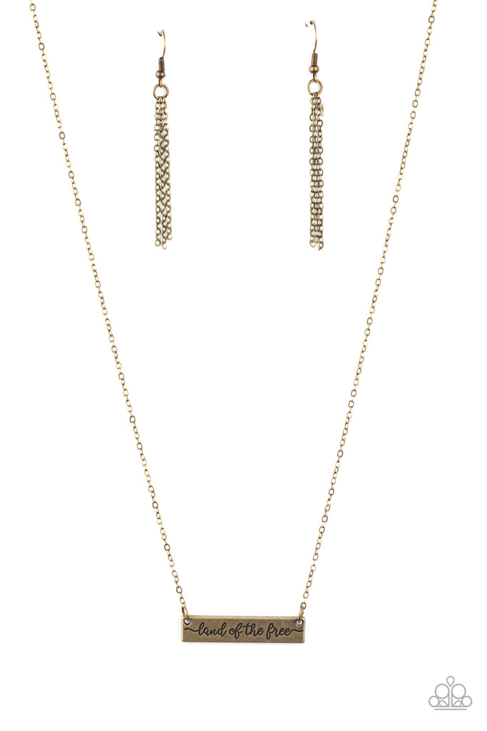 Land of the Free-Brass Necklace-Paparazzi - The Sassy Sparkle