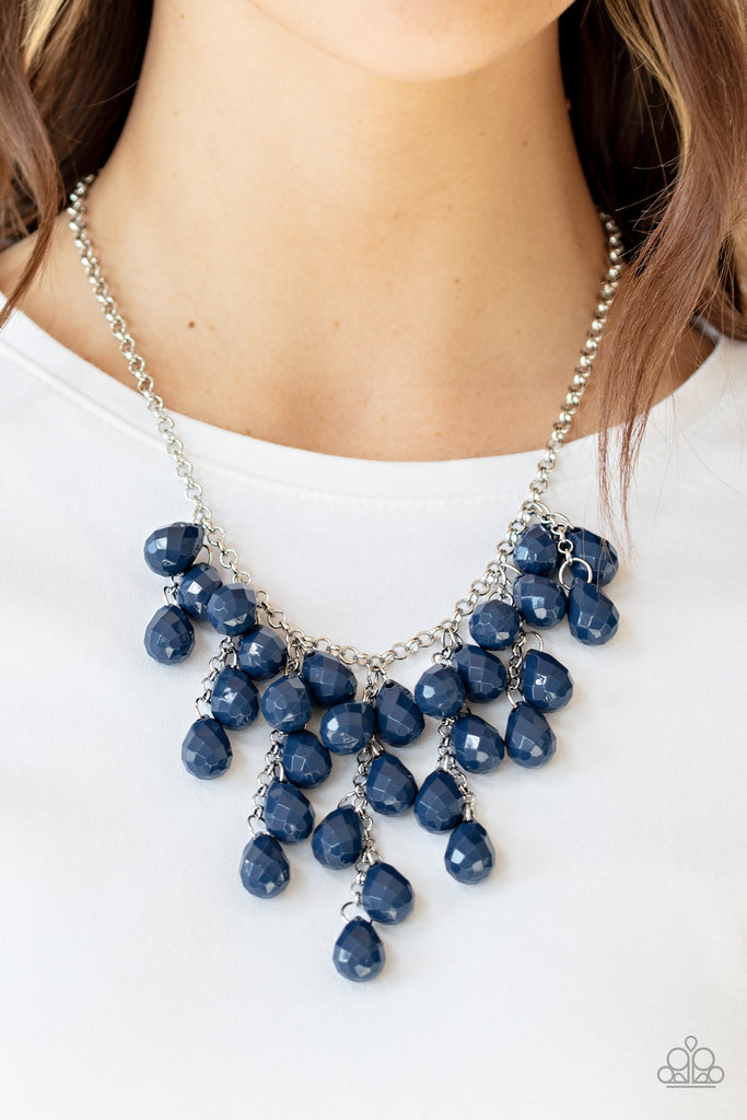 Serenely Scattered - Blue Necklace-Paparazzi