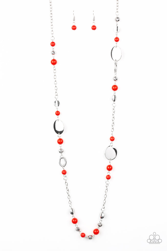 Serenely Springtime - Red Necklace-Paparazzi