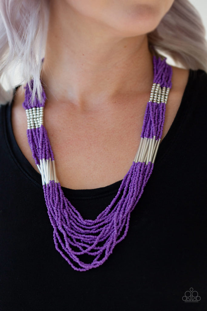 Let It Bead-Purple-Paparazzi Necklace - The Sassy Sparkle