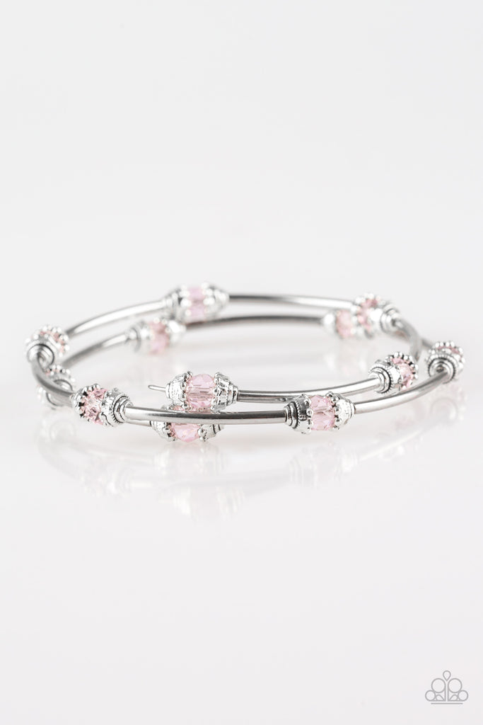 Into Infinity-Pink Bead and Silver Infinity Bracelet-Paparazzi - The Sassy Sparkle