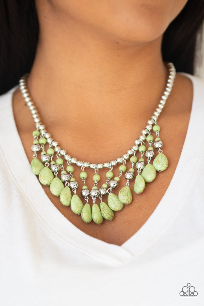 Rural Revival-Green-Paparazzi necklace - The Sassy Sparkle