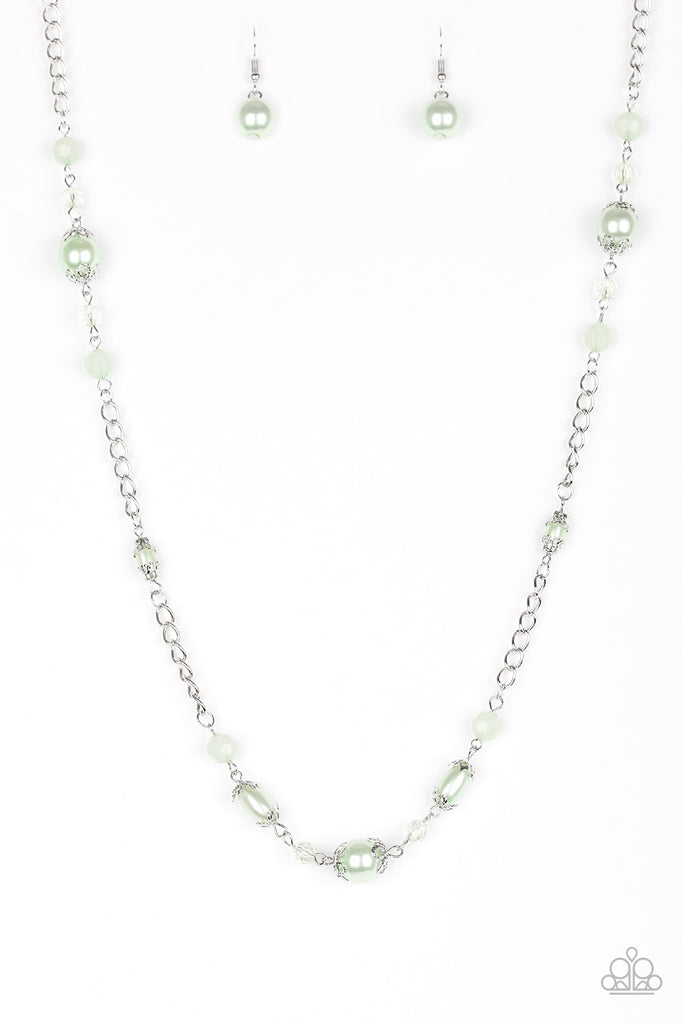 Magnificently Milan-Green Necklace-Pearl-Paparazzi - The Sassy Sparkle