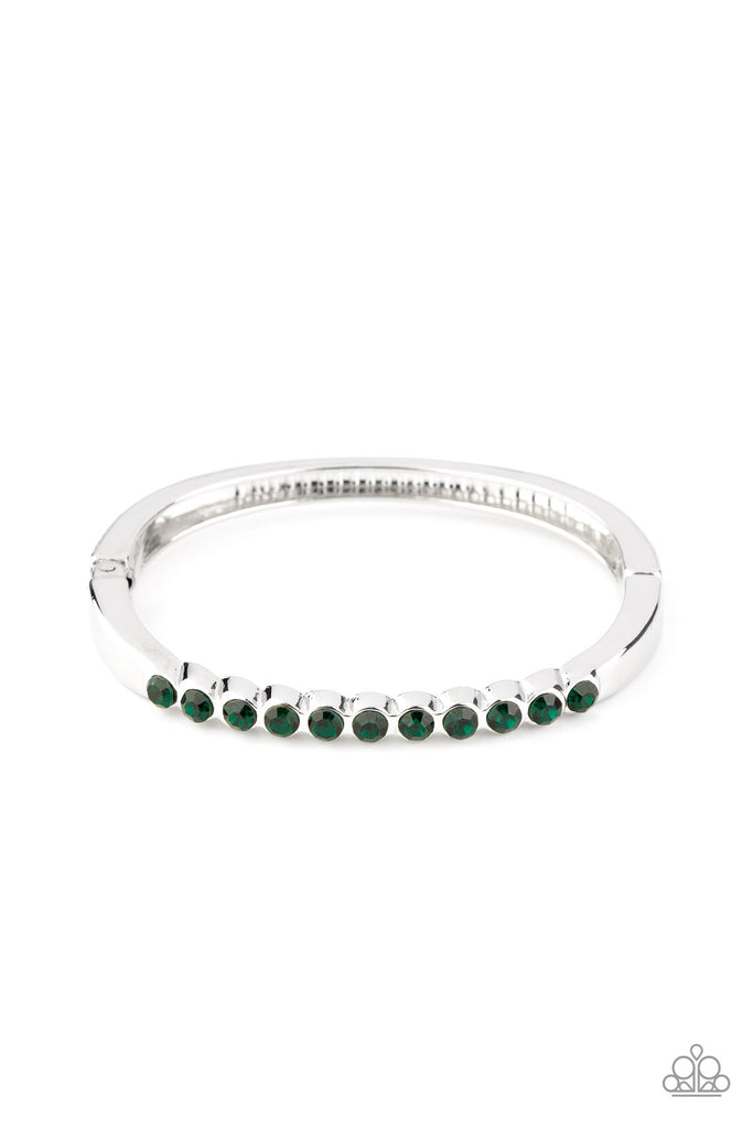 Stellar Beam-Green Bracelet-Hinged-Paparazzi - The Sassy Sparkle