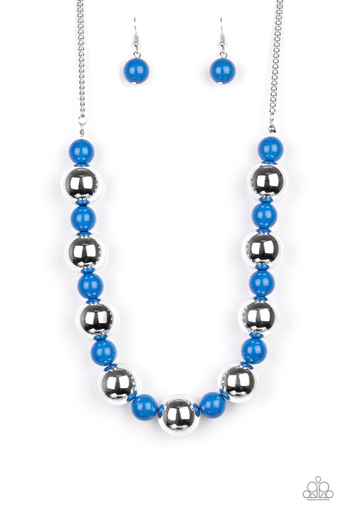 Top Pop - Blue Necklace-Paparazzi - The Sassy Sparkle