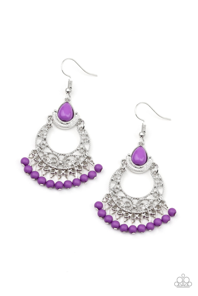 Colorful Colada-Purple Earrings-Paparazzi - The Sassy Sparkle