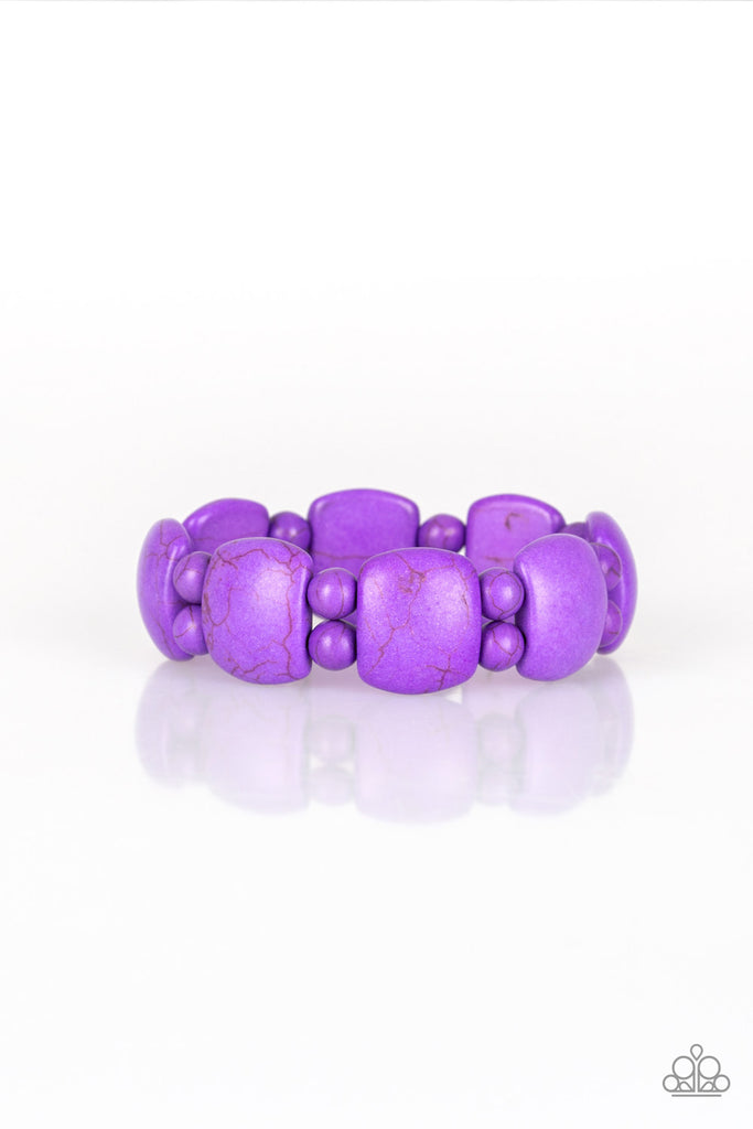 Paparazzi-Don't Be So NOMADIC-Purple Stone Stretchy Bracelet - The Sassy Sparkle