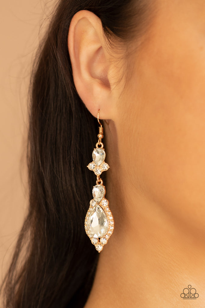 Fully Flauntable - Gold Earring-Paparazzi