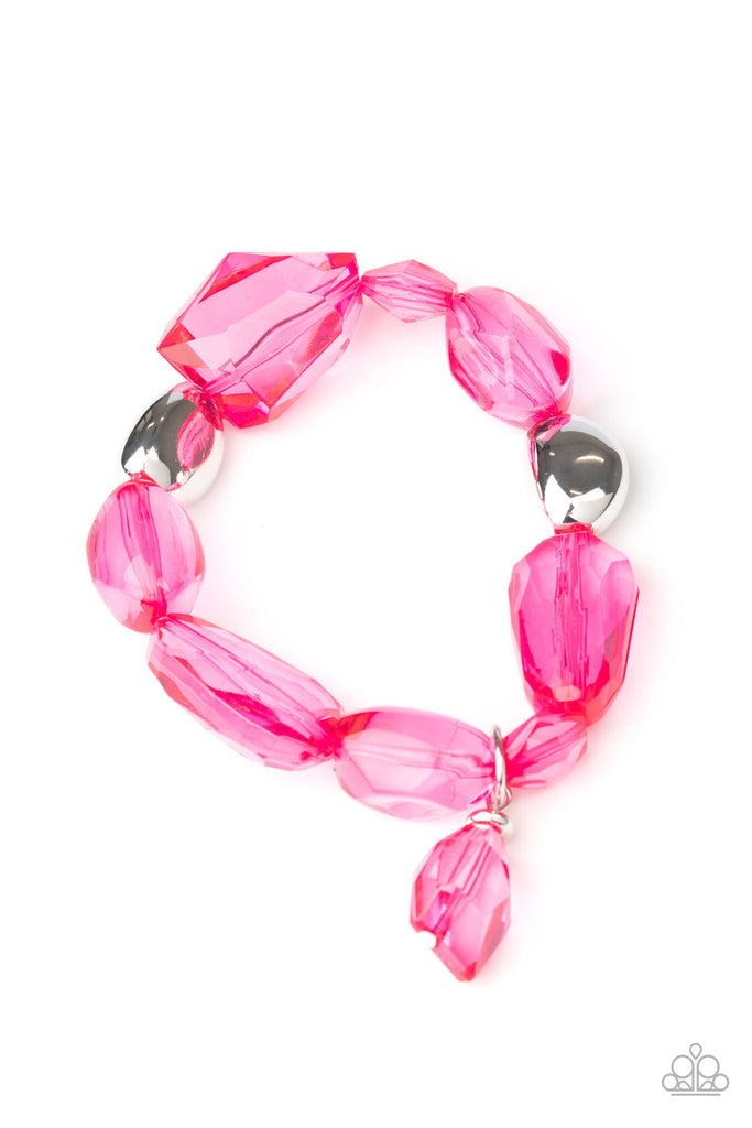 Gemstone Glamour-Pink Paparazzi Bracelet-stretchy - The Sassy Sparkle
