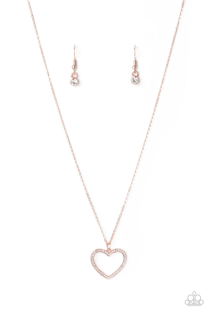 Glow By Heart - Rose Gold Necklace-Paparazzi - The Sassy Sparkle
