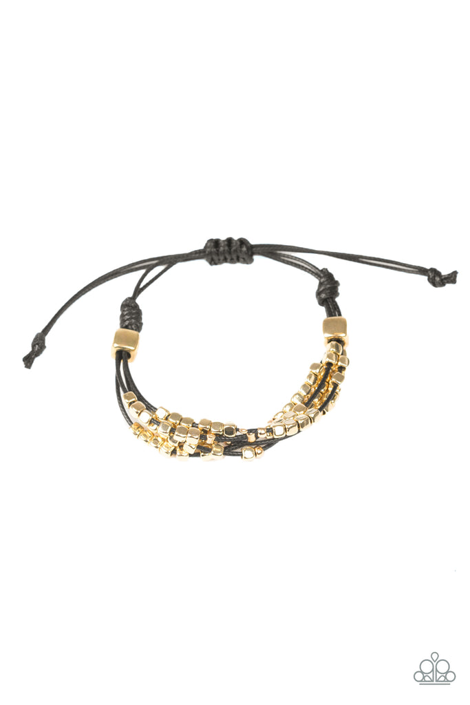 Modern Minimalism-gold bracelet-pull cord-Paparazzi - The Sassy Sparkle