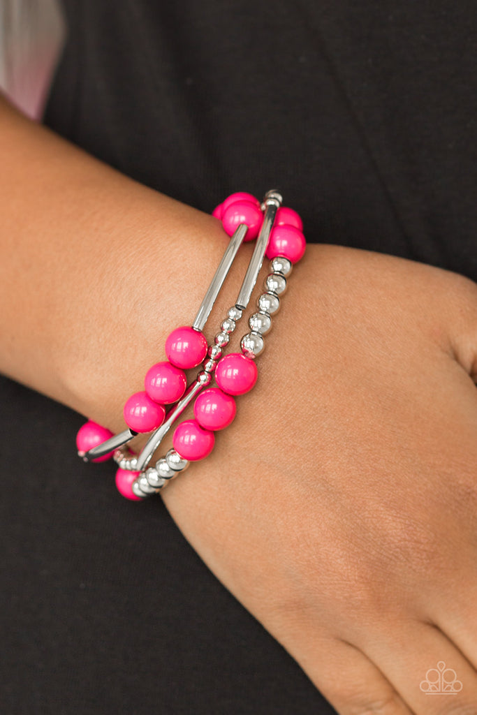 New Adventures-Pink Bracelet-Paparazzi - The Sassy Sparkle