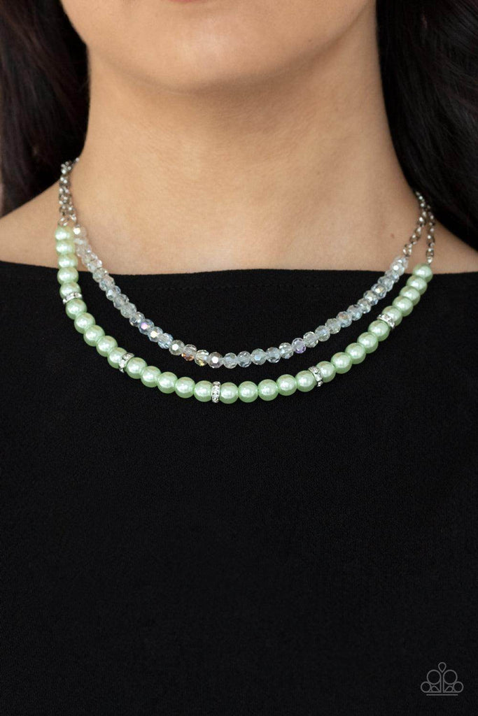 Parisian Princess - Green Necklace-Paparazzi
