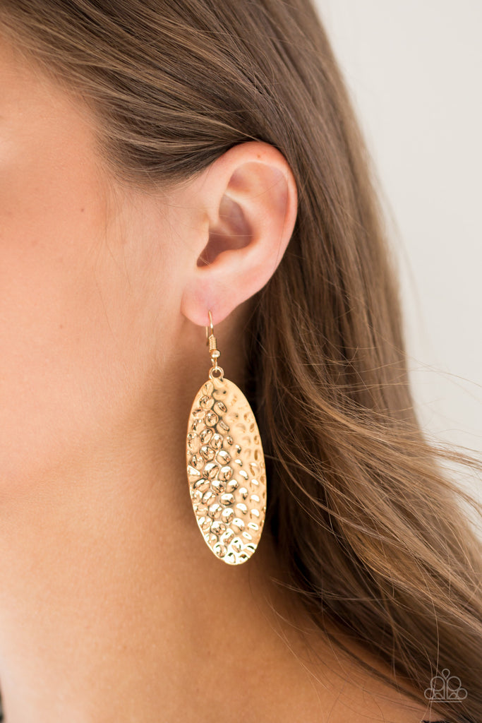 Radiantly Radiant - Gold Earring-Paparazzi