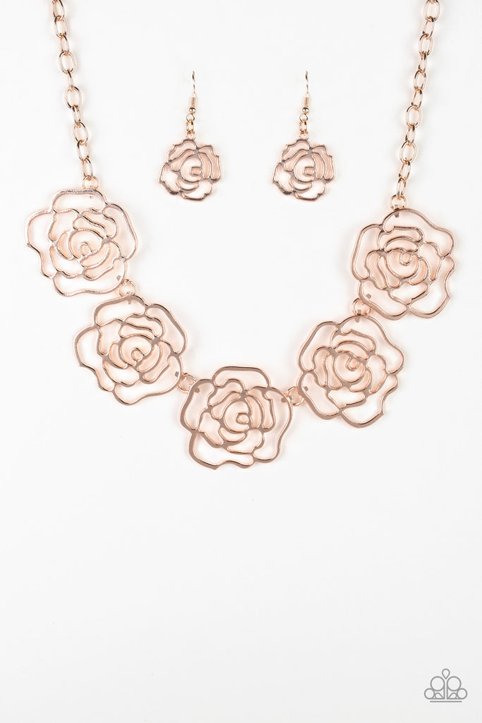 Budding Beauty-Rose Gold Paparazzi Short Necklace - The Sassy Sparkle