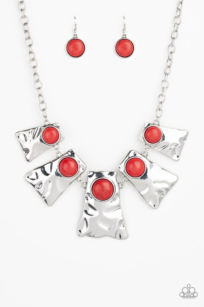 Cougar-Red Necklace-Stone-Paparazzi - The Sassy Sparkle