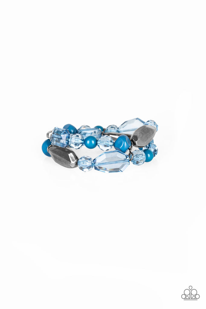 Rockin’ Rock Candy - Blue Bracelet-Paparazzi - The Sassy Sparkle