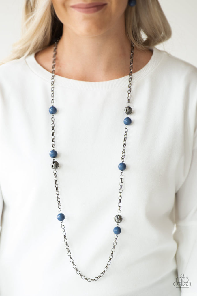 Fashion Fad - Blue Necklace-Paparazzi