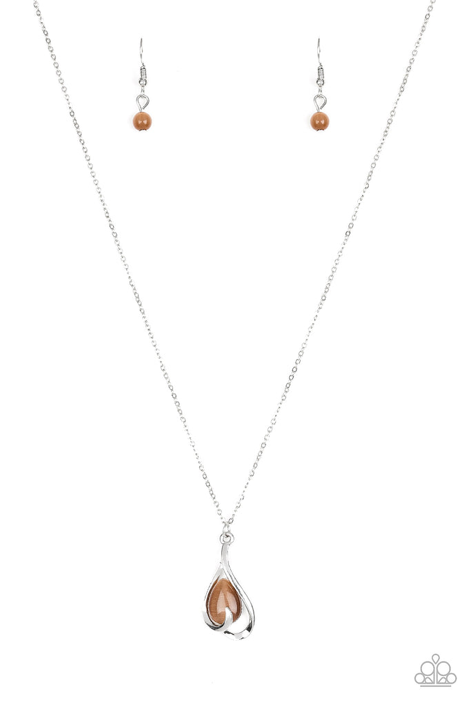 Tell Me A Love Story - Brown Necklace-Paparazzi