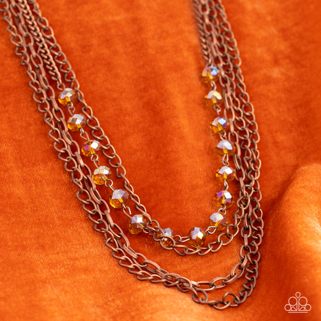 Extravagant Elegance - Copper Necklace-Paparazzi