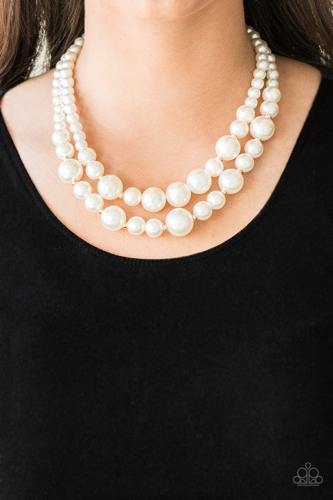 The More The Modest - Gold Necklace-Pearl-Paparazzi
