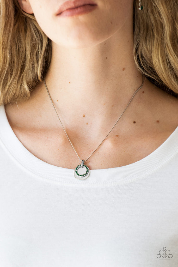 Front and CENTERED - Green Necklace-Paparazzi