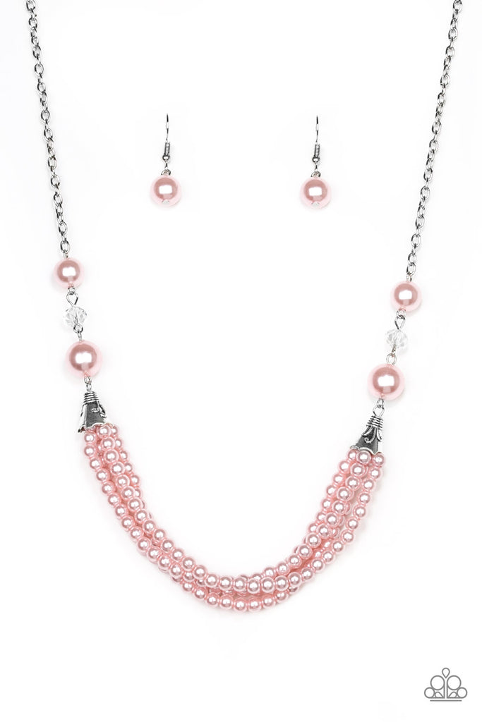 One-WOMAN Show - Pink Pearls Necklace-Paparazzi