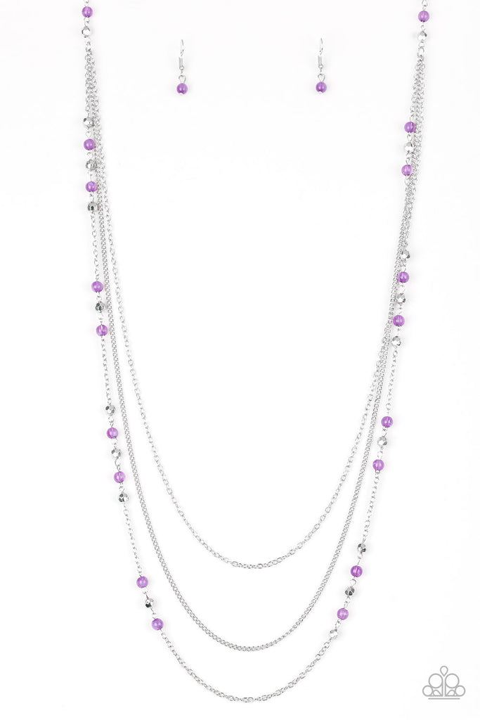 Colorful Cadence - Purple Necklace-Paparazzi