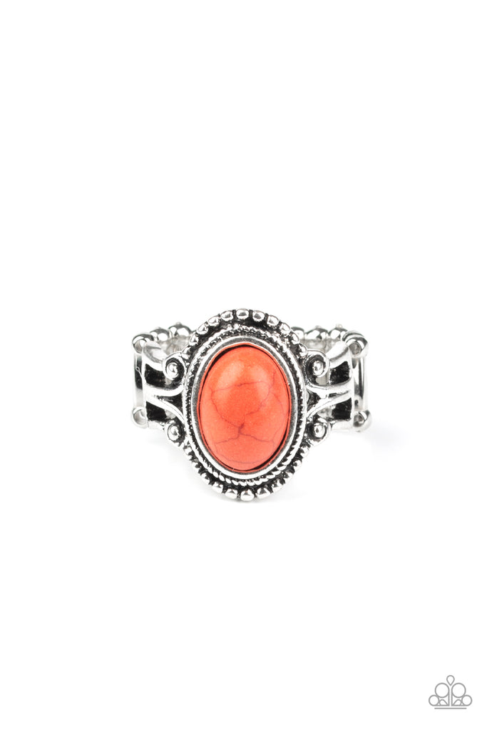 All The World’s A STAGECOACH - Orange Stone Ring-Paparazzi - The Sassy Sparkle