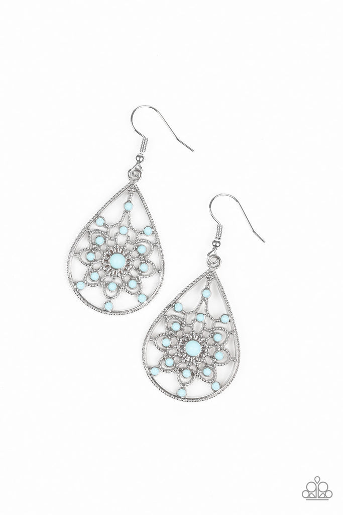 Paparazzi-A Flair for Fabulous-Blue and Silver Earrings - The Sassy Sparkle