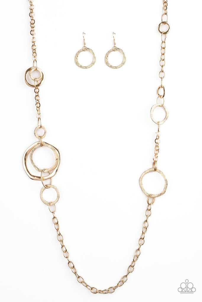 Amped Up Metallics-Gold Paparazzi Necklace - The Sassy Sparkle