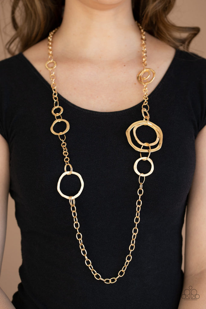 Amped Up Metallics-Gold Paparazzi Necklace - The Sassy Sparkle