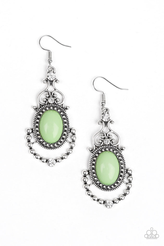 CAMEO and Juliet-Green Earring-Paparazzi - The Sassy Sparkle