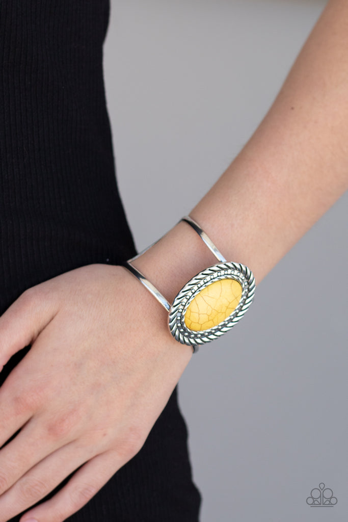Desert Aura-yellow Bracelet-Paparazzi - The Sassy Sparkle