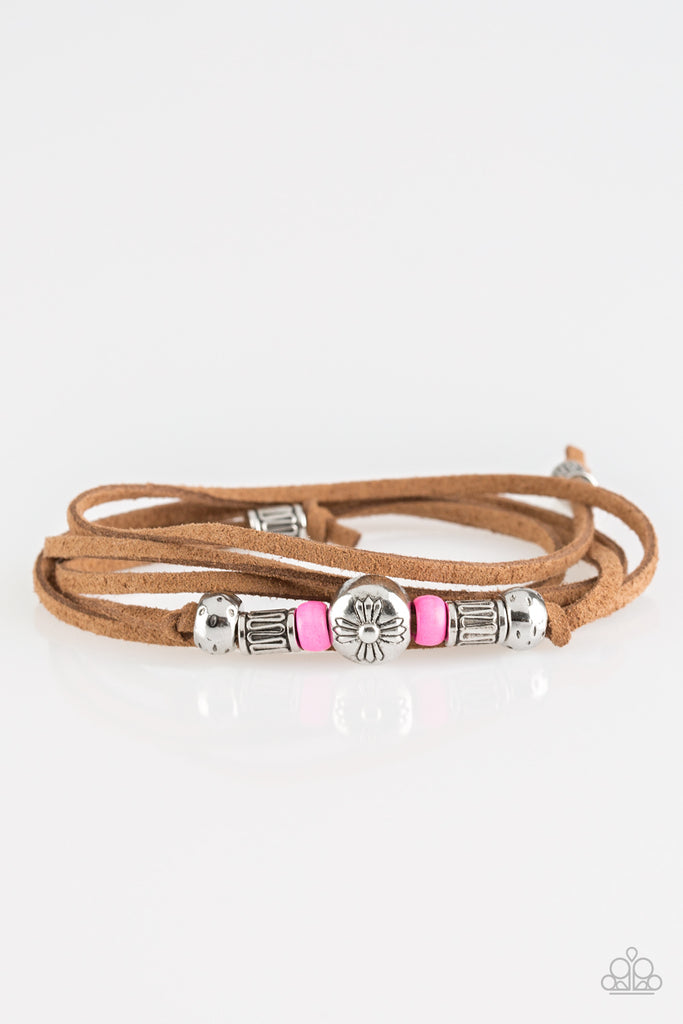 Find Your Way-Pink Bracelet-Urban-Suede-Paparazzi - The Sassy Sparkle