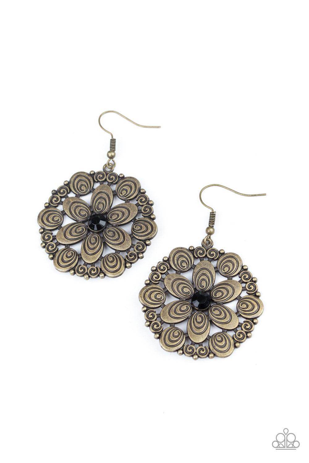 Grove Groove - Black Earring-Paparazzi