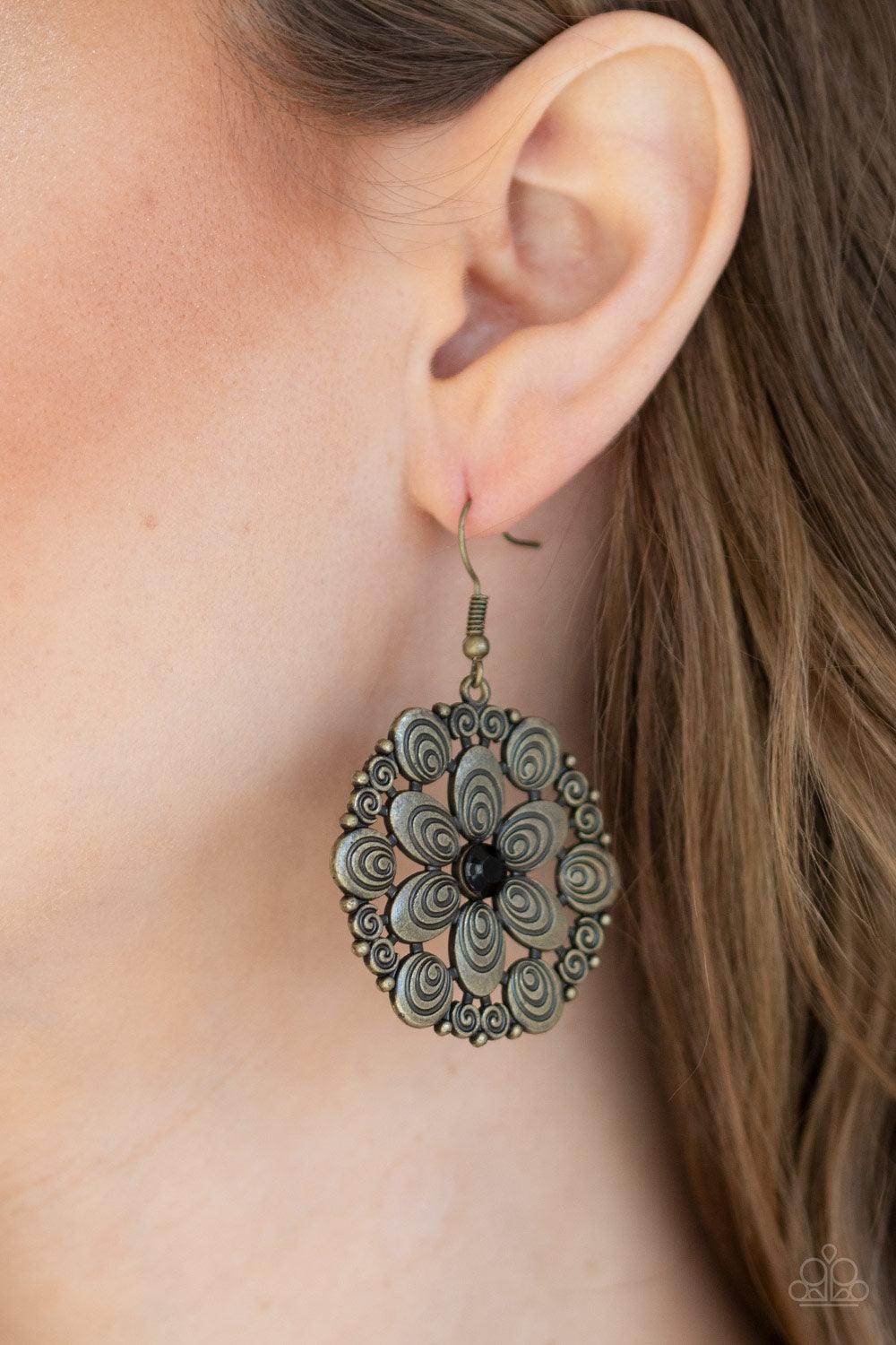 Grove Groove - Black Earring-Paparazzi