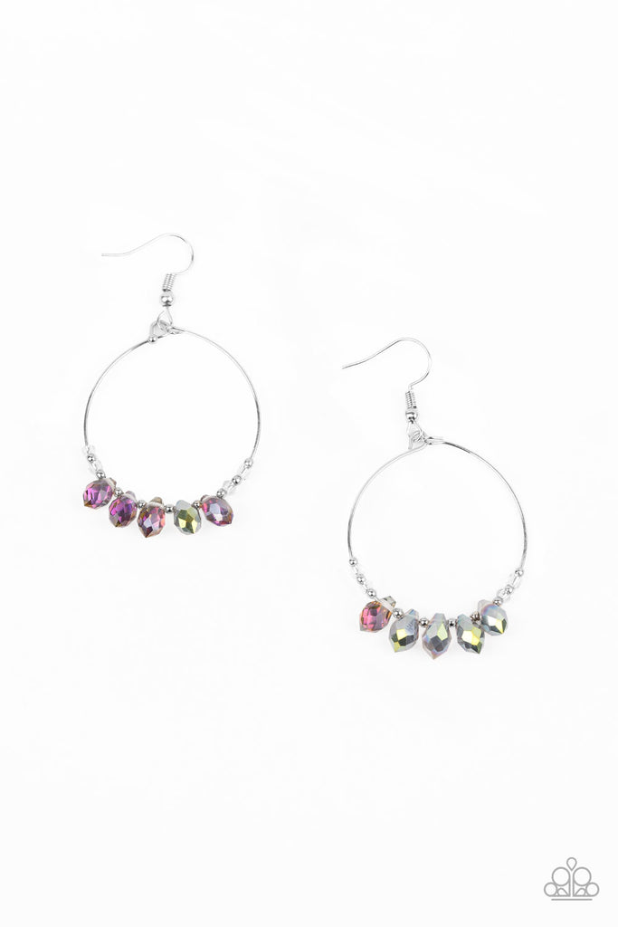 Holographic Hoops-Multi Earrings-Oil Spill Iridescense-paparazzi - The Sassy Sparkle