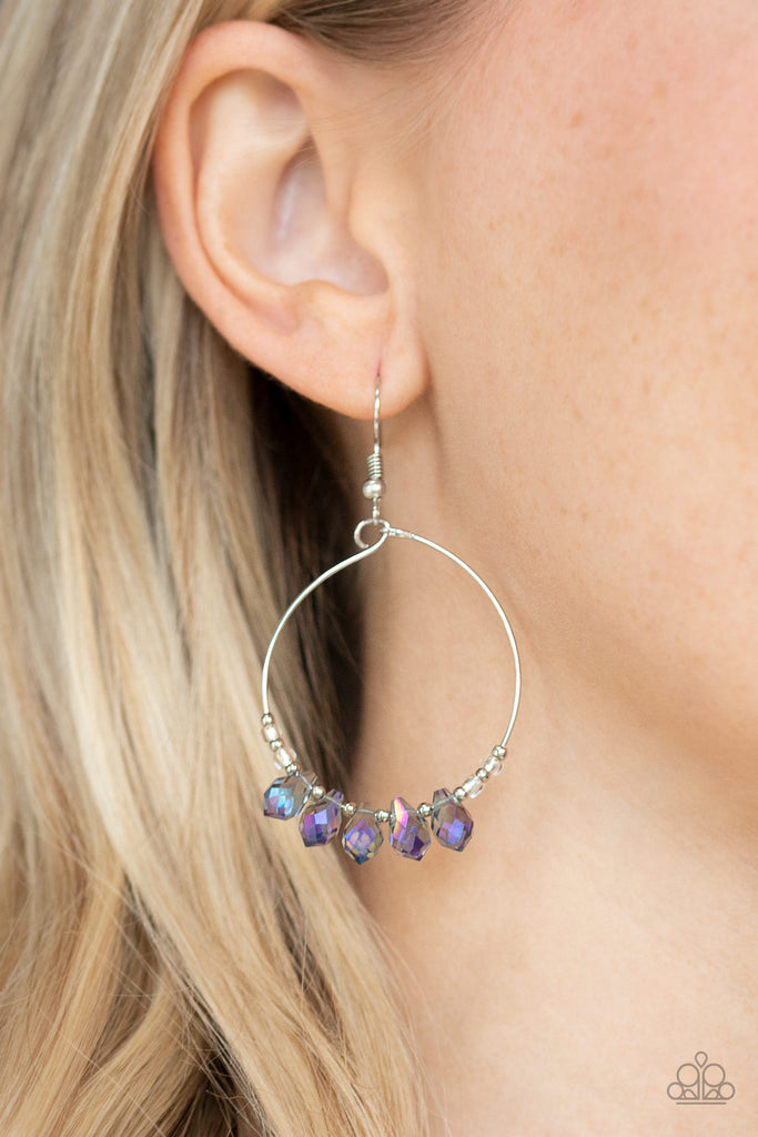 Holographic Hoops-Multi Earrings-Oil Spill Iridescense-paparazzi - The Sassy Sparkle