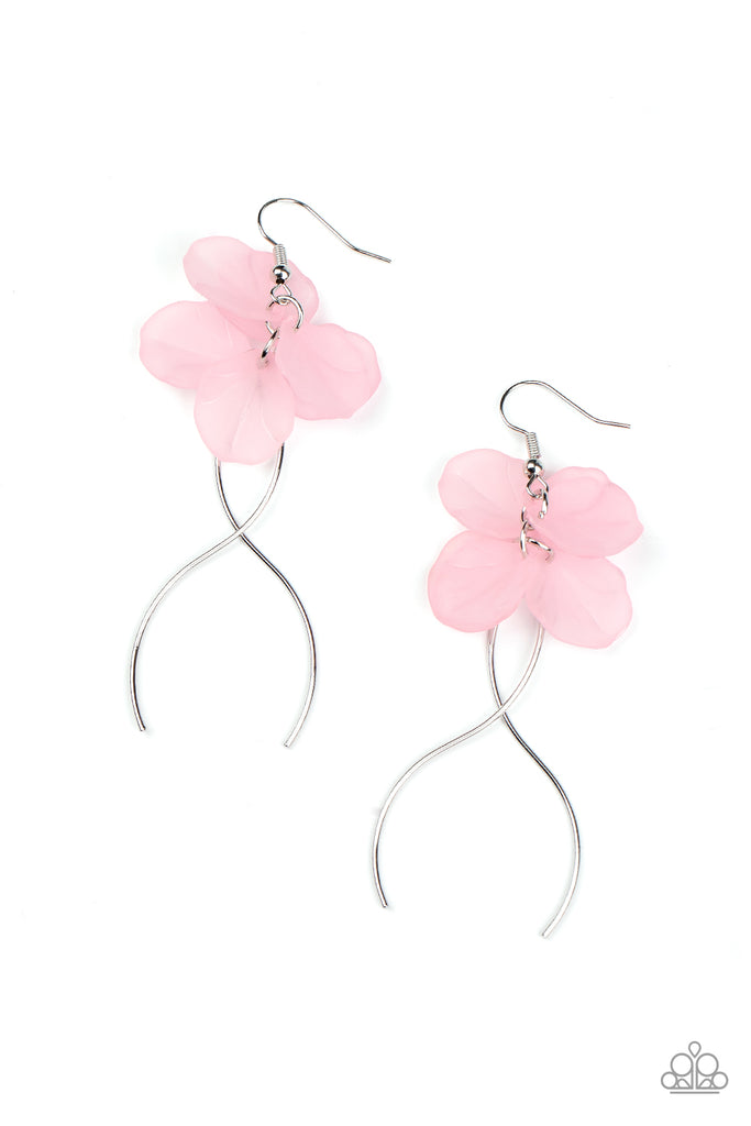 Let's Keep It ETHEREAL-Pink Paparazzi Earrings-Acrylic Petals - The Sassy Sparkle