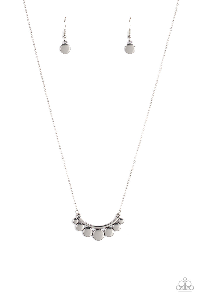 Melodic Metallics - Silver Necklace-Paparazzi